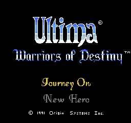 Ultima - Warriors of Destiny