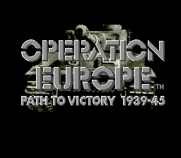 Operation Europe - Path to Victory 1939-45 on sega