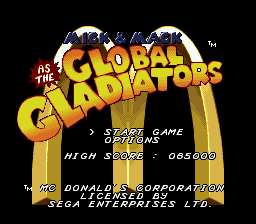 Mick & Mack as the Global Gladiators on sega