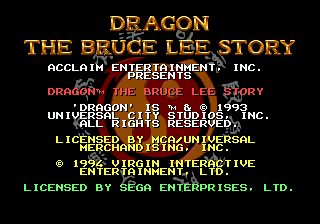 Dragon - The Bruce Lee Story on sega