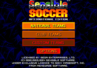 Sensible Soccer - International Edition (Europe) (En,Fr,De,It) on sega