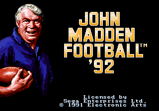 John Madden Football '92 (USA, Europe)