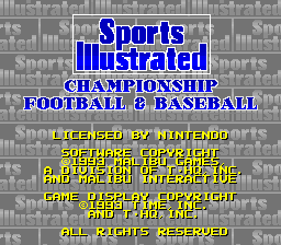 Sports Illustrated Championship Football & Baseball (Beta)