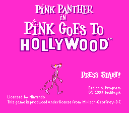 Pink Panther in Pink Goes to Hollywood (Europe)